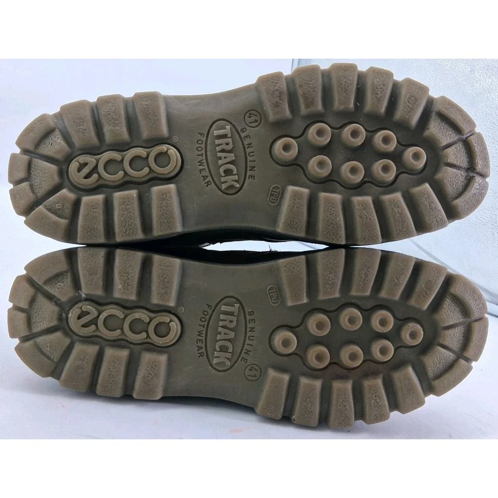 ECCO Track Boots Mens Size 8 Brown Leather Waterproof Gore-Tex Ankle Hiking